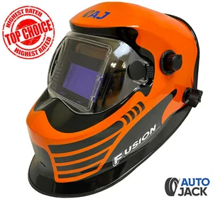 Autojack Orange Welding Helmet Auto Darkening Lens True Colour & Grinding Switch - Picture 1 of 12
