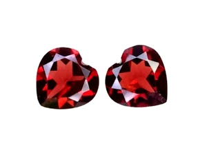 2.51 CTS Rojo Granate Natural Forma Corazón 2 Piezas Piedras Preciosas Sueltas "ver Video" - Imagen 1 de 2