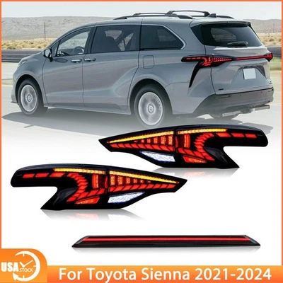 LED Tail Lights ＆ Trunk lamp For 2021-2024 Toyota Sienna Sequential Rear LampS Foto 1 de 4