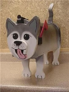 NEW Huskey Mailbox Wooden Dog Postal Mail Box - Picture 1 of 3
