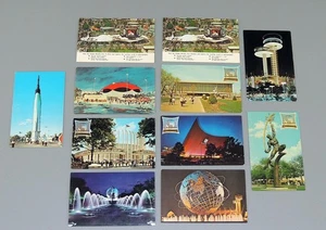 New York World's Fair 1964-65 Unused Postcards Lof of 12 inc Unisphere Ford GM - Picture 1 of 2