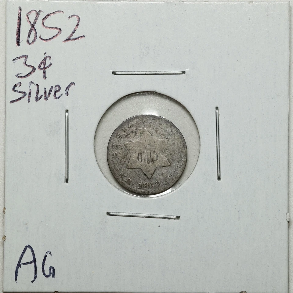 1852 3CS Three Cent Silver in AG Condition #02813 - Image 1 of 2