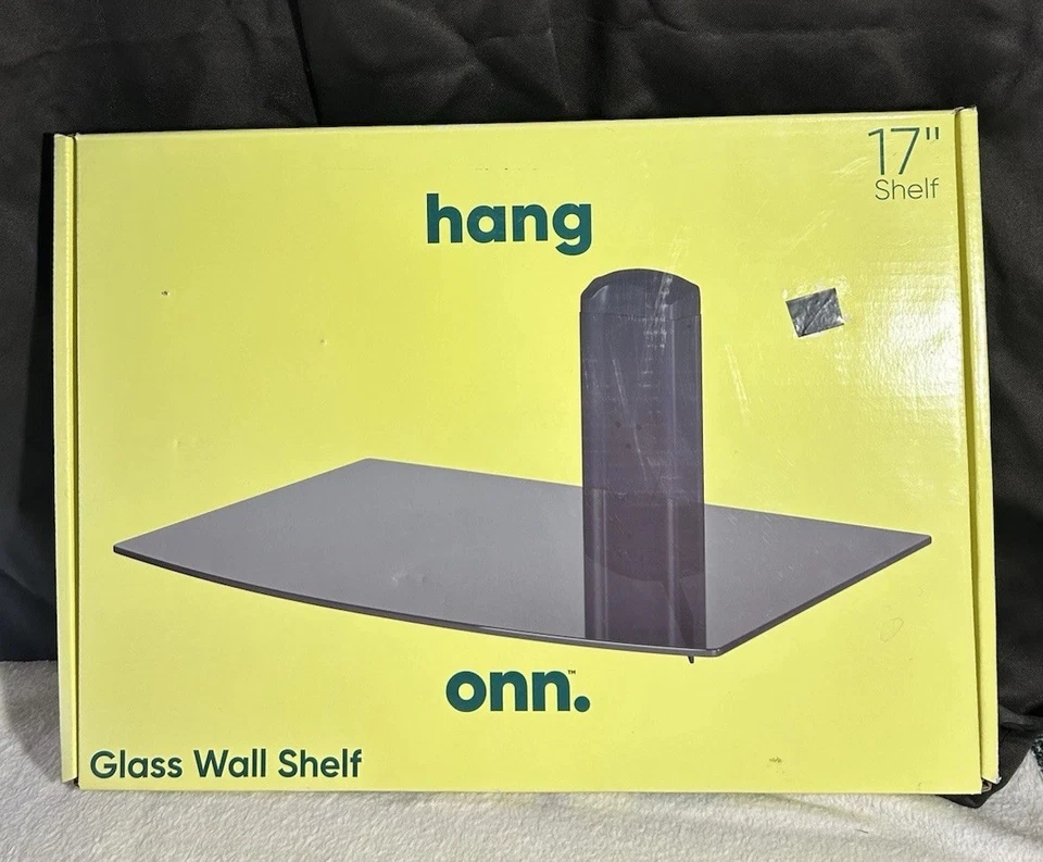 Onn Glass Wall Shelf 17" /Open Box