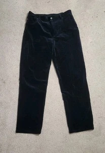 Vintage Ralph Lauren Jeans Co Corduroy Pants Womens 12 Classic Straight, Black - Picture 1 of 7