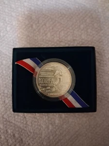 1991 D BU Korea 90% Silver Dollar Korean War Coin with US Mint Box and COA - Picture 1 of 2