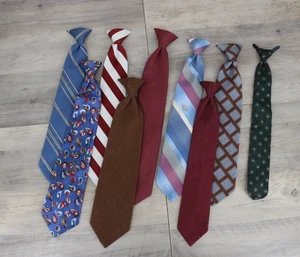 VINTAGE Mens Clip On Neck Tie Bundle Lot - Picture 1 of 19