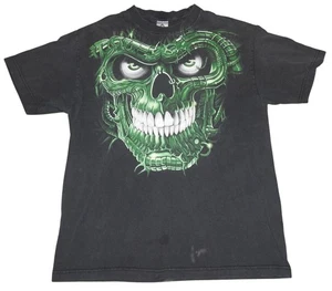 Vintage 90s The Terminator Green Skull Large Graphic T-Shirt Men's Large - Picture 1 of 7