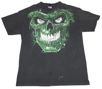 Camiseta De Colección Años 90 The Terminator Verde Calavera Grande Gráfica Para Hombre Grande Foto 1 de 4
