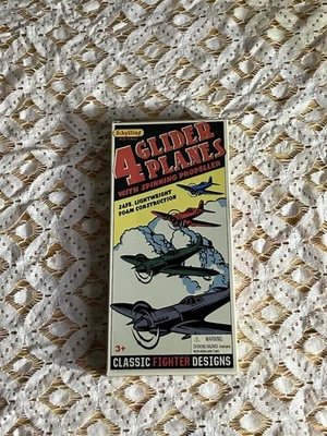 Schylling Retro 4 Foam Glider Planes with Spinning Propeller- Classic Fighters - Image 1 of 3