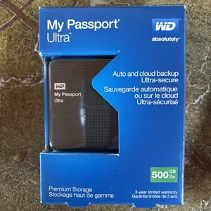 NEUF WESTERN DIGITAL WD 500 Go My Passport Ultra USB 3.0 stockage premium - Photo 1/4