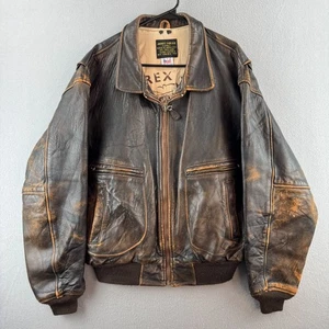 Vintage Avirex Jacket Mens XL Brown Leather G-2 Bomber Flight USN USA 90s - Picture 1 of 24