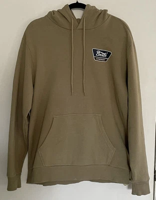 Brixton Men’s Khaki Brown Hoodie Sweatshirt Pullover Size Medium - Image 1 of 4