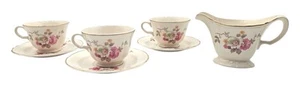 Edwin M Knowles Blossomtime Set Of 3 Teacup and Saucer With Creamer - Picture 1 of 6