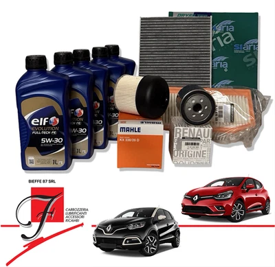 KIT TAGLIANDO ORIGINALE RENAULT CAPTUR CLIO IV 1.5 DCI E OLIO ELF 5 LITRI 5W30 - Imagen 1 de 4