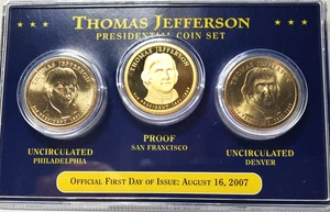 THOMAS JEFFERSON PRESIDENTIAL COIN SET UNCIRCULATED P&D / PROOF S - Bild 1 von 5