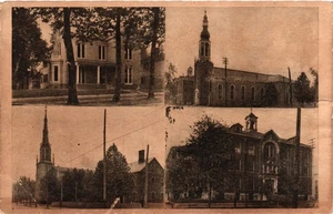 Cartolina antica centenario Albany Indiana nuova 1913 vedute storiche - Foto 1 di 2