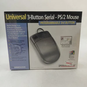 Vintage Digital Research Universal 3-Button Serial PS/2 Mouse NOS SEALED Black - Picture 1 of 9