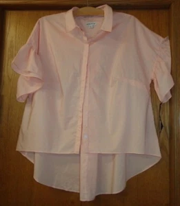 Woman's sz 4X - Pale Peach BLOUSE - Ava Viv - Smock-like, Lg back pleat - SHARP - Picture 1 of 3