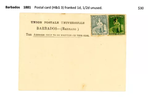 Barbados 1881 Postal Card Cover