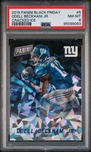 2015 Panini Black Friday 5 Odell Beckham Jr. Cracked Ice #/25 PSA 8 2nd Yr POP 1 - Picture 1 of 2