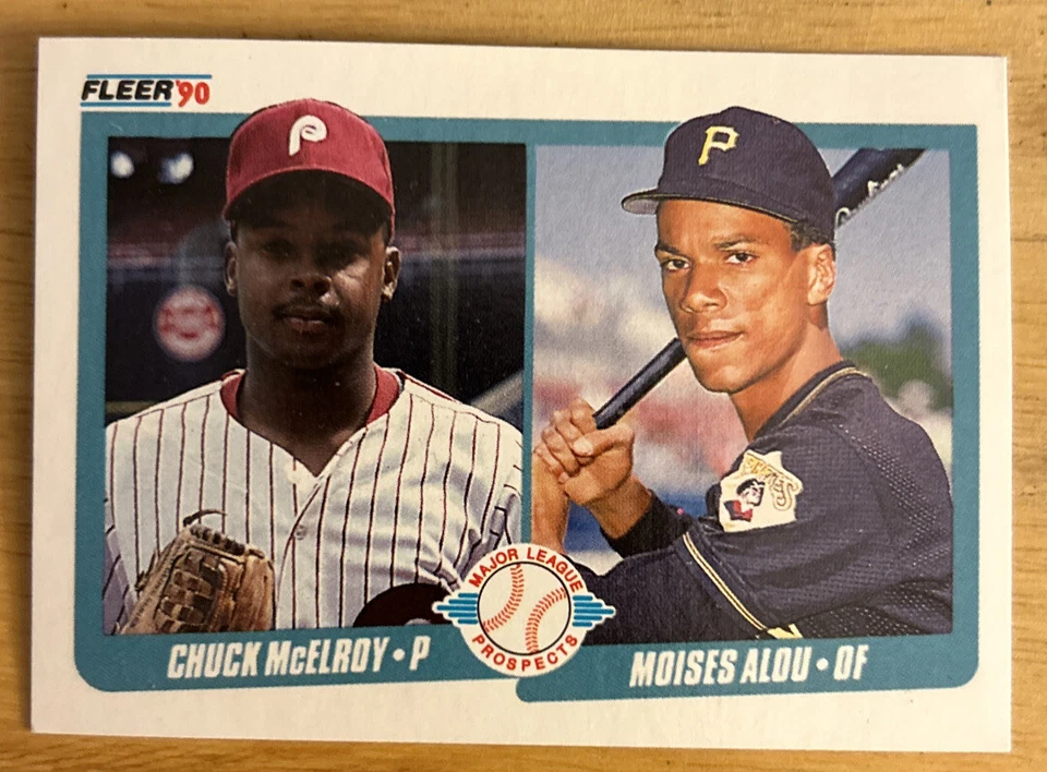 1990 Fleer Rookie Prospects Chuck McElroy Phillies Moises Alou Pirates #650 O/C - Image 1 of 2