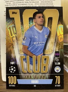 2023-24 Topps Match Attax #485 Rodri Manchester City Hologram 100 Club - Picture 1 of 2