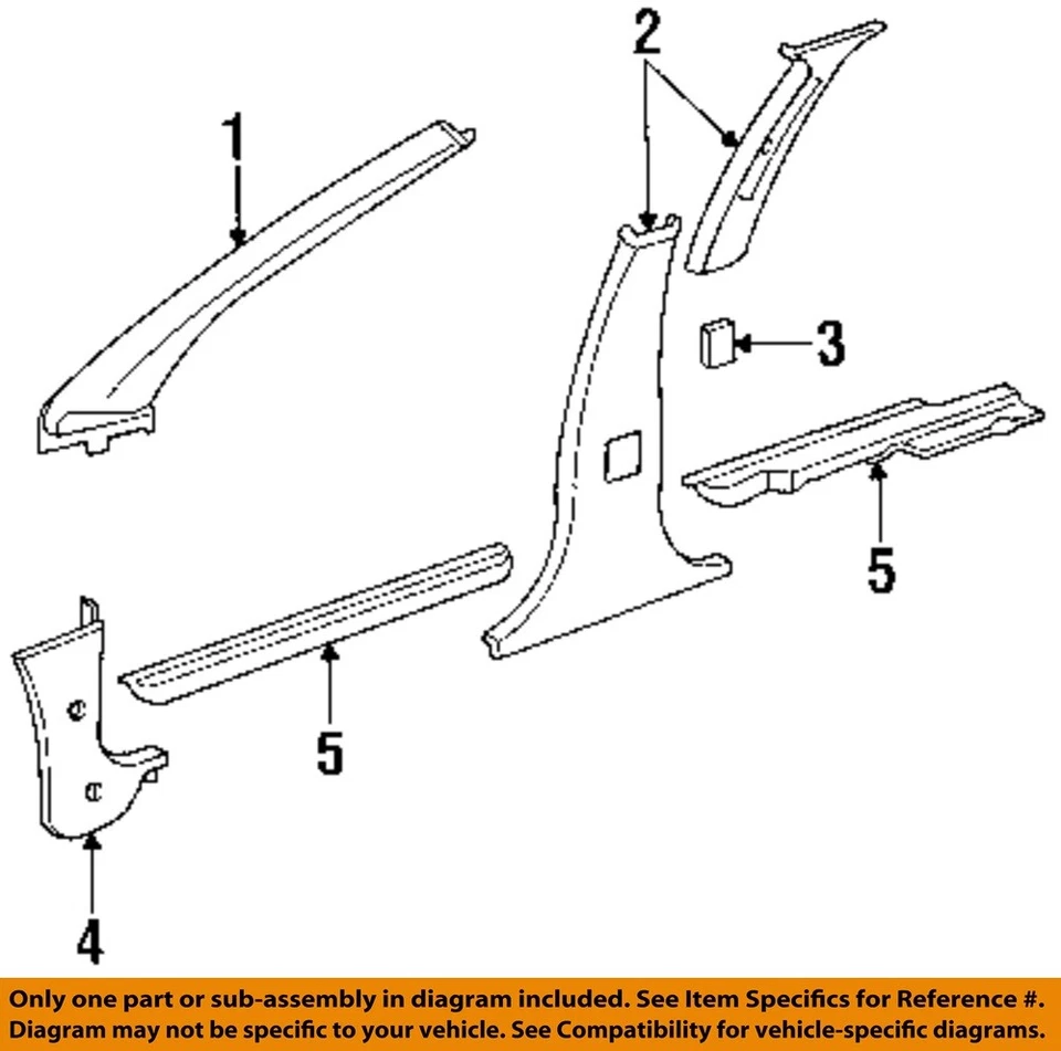 CHRYSLER OEM 99-00 Cirrus Rear Bumper Bumper Components-Insert Strip 4814483 - Image 1 of 1
