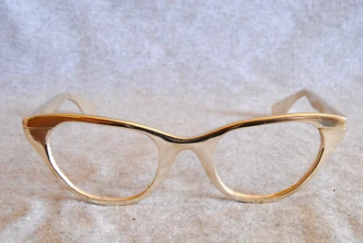 tura vintage cats eye horn rim aluminum eyeglass frames 5-1/2 - Image 1 of 4