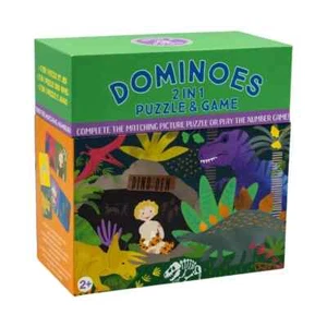 Dinosaurio Reversible Dominó 2 en 1 Puzzle Juego Coincidente Imagen Número 2 años+ - Imagen 1 de 3