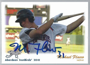 Michael Flacco 2010 Grandstand Aberdeen IronBirds IP autograph signed card