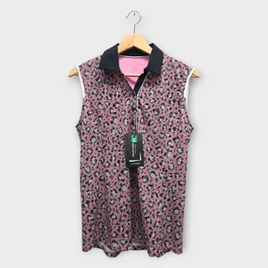 Galvin Green Golf Women's Polo Shirt Mila Sleeveless (Pink/Black) - Medium - Picture 1 of 2
