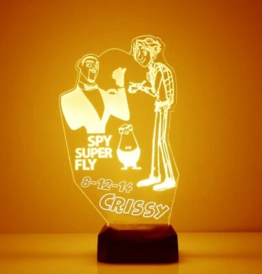 Spies in Disguise, Personalized LED Kids Night Light Lamp with Remote Control, - Image 1 of 4