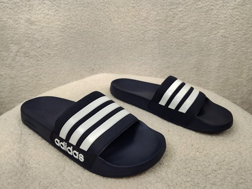 Sandali uomo Adidas 13 blu a righe tessuto slide comodi fit scarpe basse