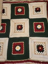 Vintage 3D Rose Afghan Banket Crochet