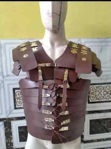 Ren Fair Armatura medievale romana in pelle Lorica Segmentata Armatura Lorica - Foto 1 di 4