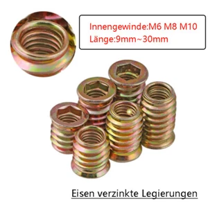 Einschraubmuffer Für Holzmöbel Einschraubmuttern M6 M8 M10 - Picture 1 of 63