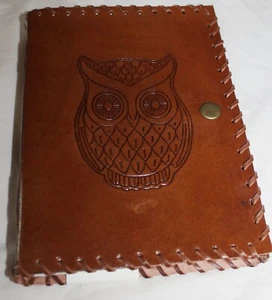 NWT OWL EMBOSSED LEATHER JOURNAL 6" X 8" - Picture 1 of 3