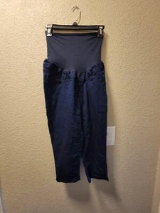 First Kick Maternity Capri Pants S Cropped Jeggings Pregnancy Blue - Picture 1 of 5
