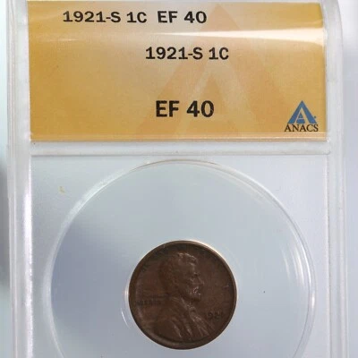1921-S Lincoln 1C ANACS Certified XF40 - Image 1 of 4