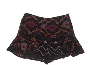 Forever 21 Size XS Dressy Shorts Aztec Print Tribal Print Mid Rise Black - Picture 1 of 4