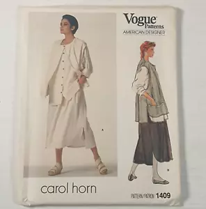 Vogue American Designer CAROL HORN Pattern 1409 UC FF Jacket & Skirt Size SMALL - Picture 1 of 4