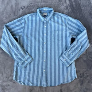J. Crew Shirt Mens Extra Large Blue Striped Slim 100% Cotton Button Down - Picture 1 of 12
