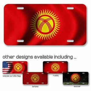 High Grade Aluminum License Plate - Flag of Kyrgyzstan (Kyrgyz) - Many Options - Picture 1 of 10