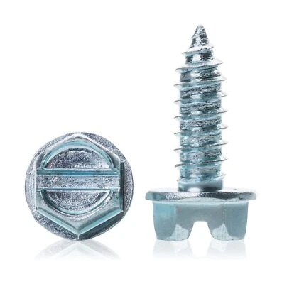 DISCOUNT CAR CARE PRODUCTS HI-TECH Dealer License Plate Screws, Zinc Plated Hex Head #14 x 3/4" (2000)