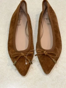 Scarpe donna Riccardo Boccia pelle scamosciata marrone punta piatta misura 7,5 nuove - Foto 1 di 8