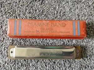 Marine Band M Hohner No 365 Harmonica Germany Key C 14 Hole In Box - Picture 1 of 16