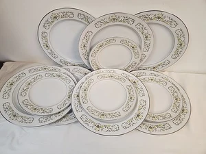 SET OF 11 Vintage STERLING Fine China FLORENTINE Japan DINNER & SALAD PLATES - Picture 1 of 10
