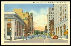 PARK AVE. & PUBLIC SQ. - MANSFIELD, OH POSTKARTE - Bild 1 von 1