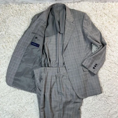 Ermenegildo Zegna Hombres Buddup Tela Configuración Traje Cuadros Gris Claro Sin Forro Limitado Foto 1 de 4
