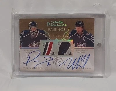 2007 08 O-pee-chee Premier Rich Nash Pascal Leclaire Patch Auto /25 - Image 1 of 2